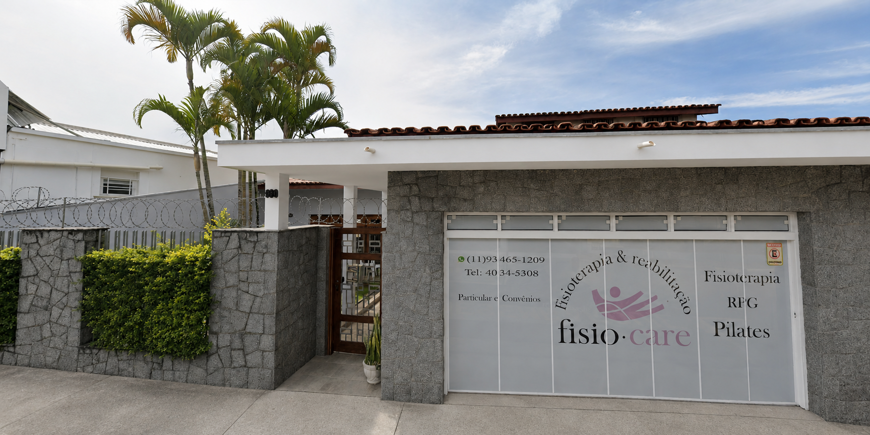 Fachada da clínica Fisiocare em Bragança Paulista